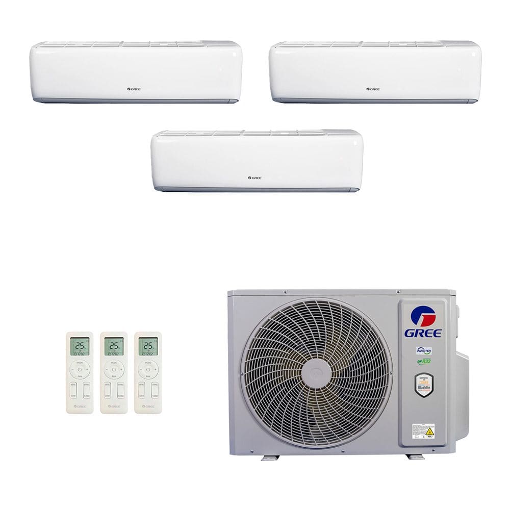 Ar-Condicionado Multi Split Inverter Gree 36.000 (2x Evap HW 9.000 + 1x Evap HW 24.000) Quente/Frio 220V