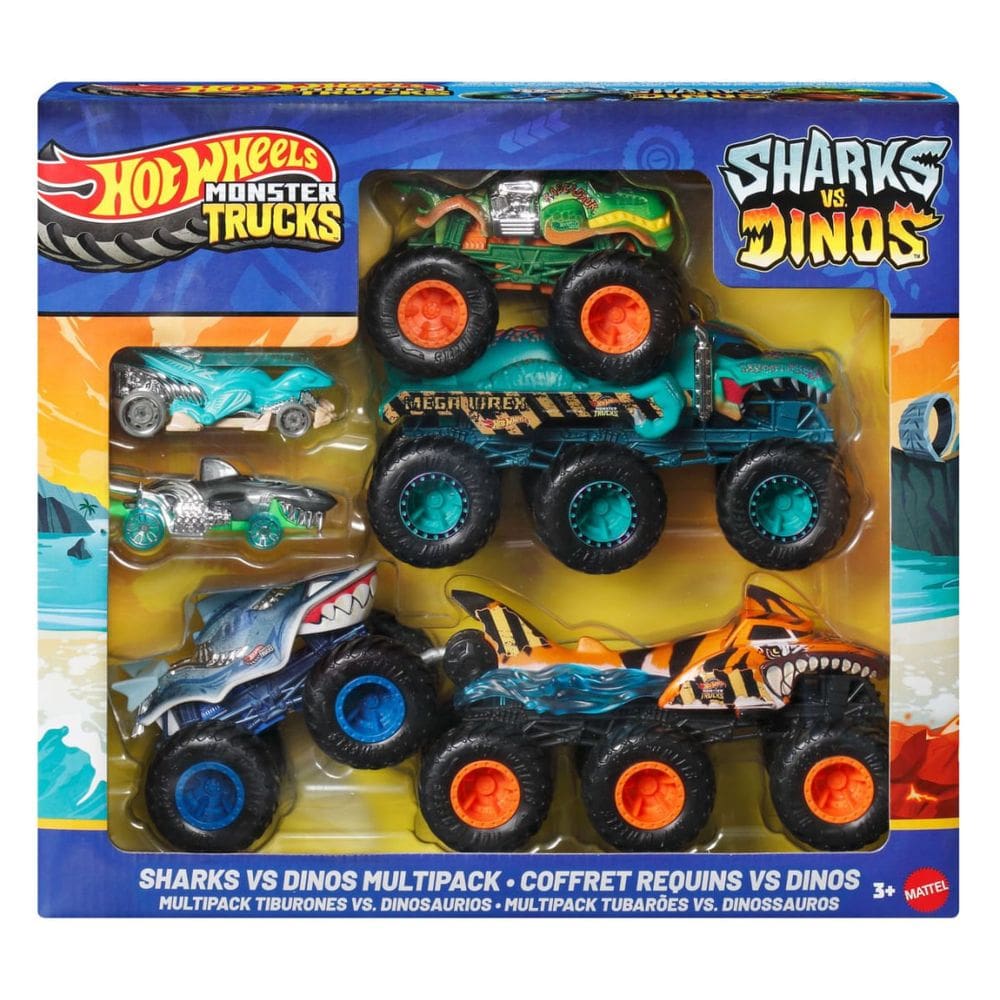 Hot Wheels - Monster Trucks -Tubaroes vs Dinossauros MATTEL