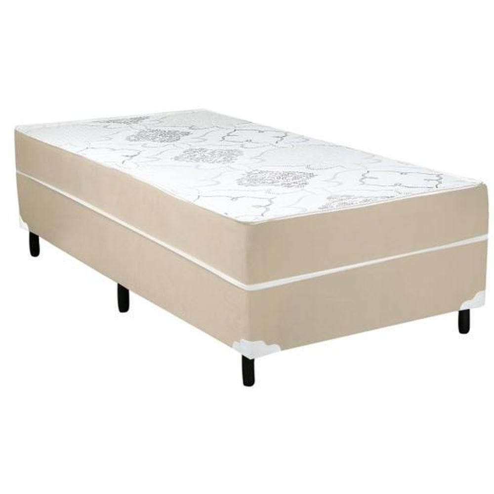 Cama Box Solteiro Conjugada Ortopédica 88x188 5cm Bege