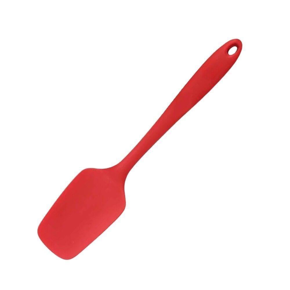 Espátula De Silicone Vermelha Com Suporte - 27cm Para Coberturas E Preparos