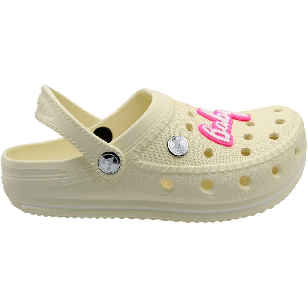 Clog Largo Yvate Enfeite Baby Plataforma Feminina
