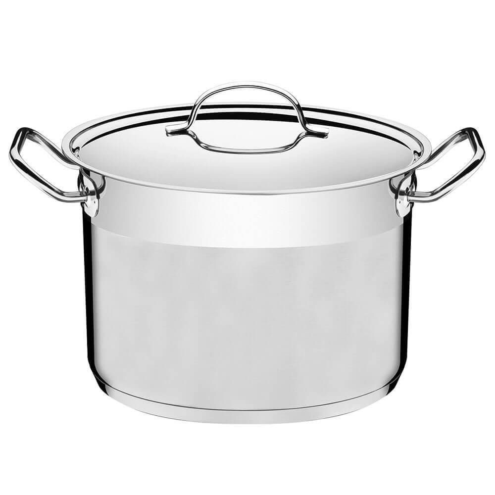 Caldeirão Tramontina Professional 28cm 11,9L em Aço Inox F. Triplo Tampa Plana Satinado 62625280