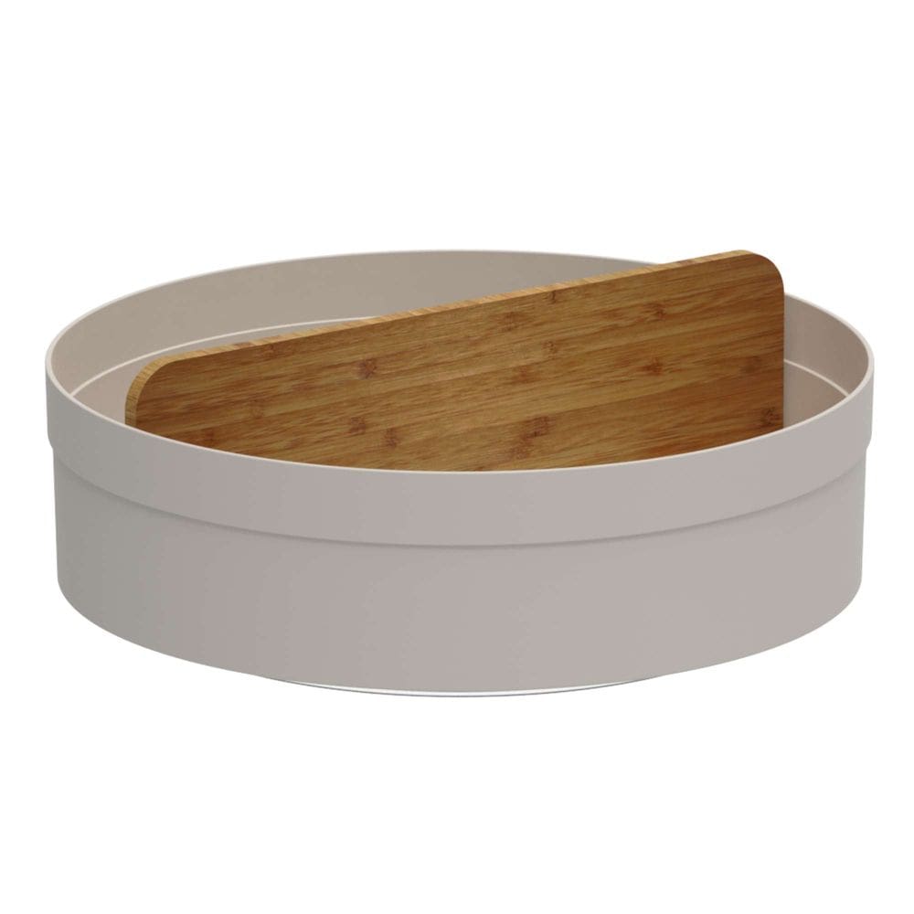 Organizador Giratório com Divisória Lume Bege 25,5cm - Ou