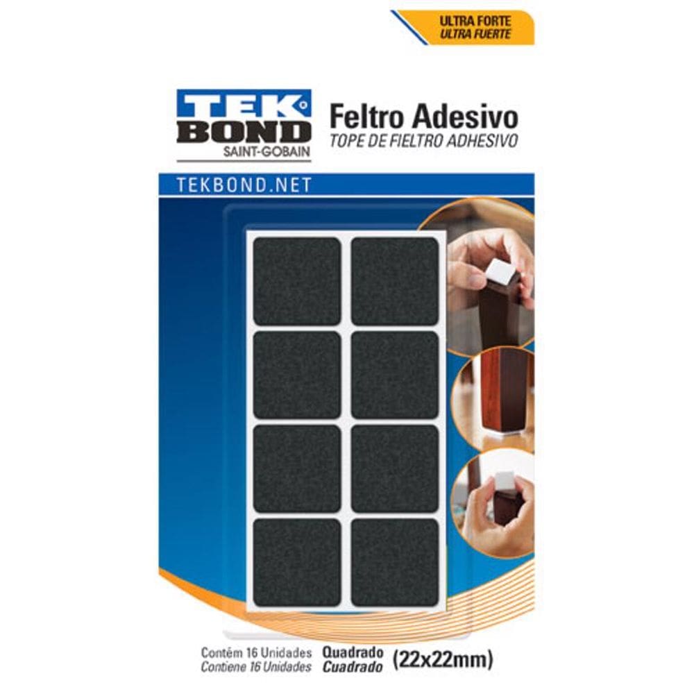 Kit 16 Feltro Protetor Adesivo Para pé de Móveis 22x22mm
