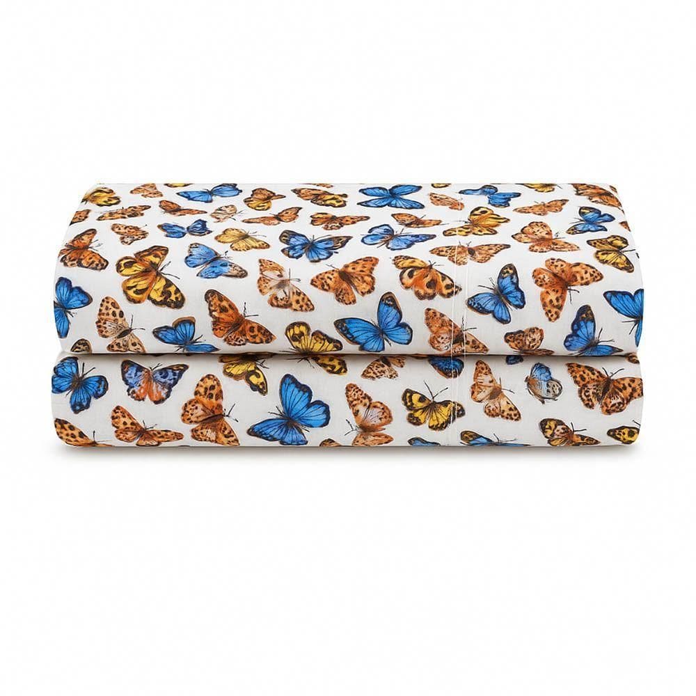 Lençol De Cima Avulso Luar Estampado Solteiro 01 Peça Malha 100% Algodão - Borboleta