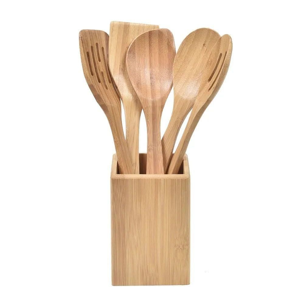 Conjunto 6 Utensílios Em Bambu Kenya