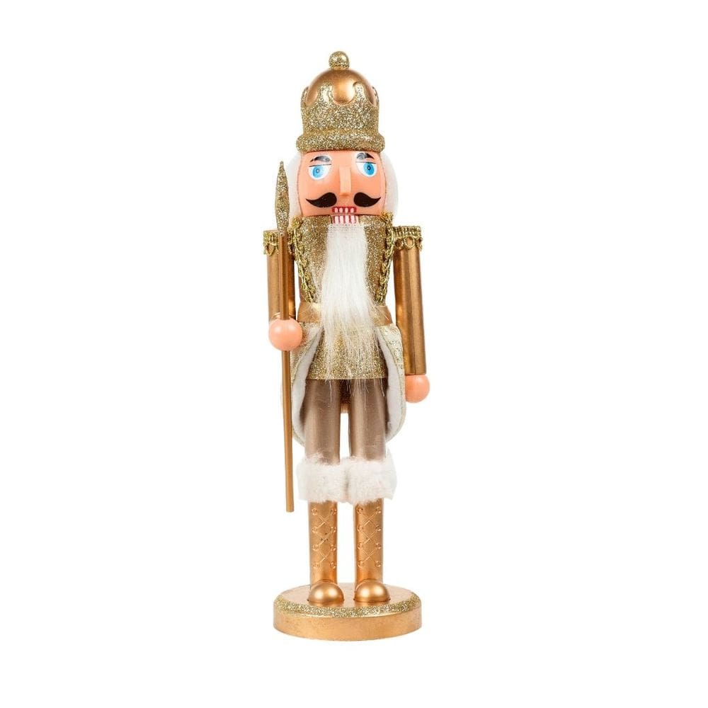 Quebra Nozes Natal Decor Dourado Luxo Bastão Estrela 28cm - Magizi