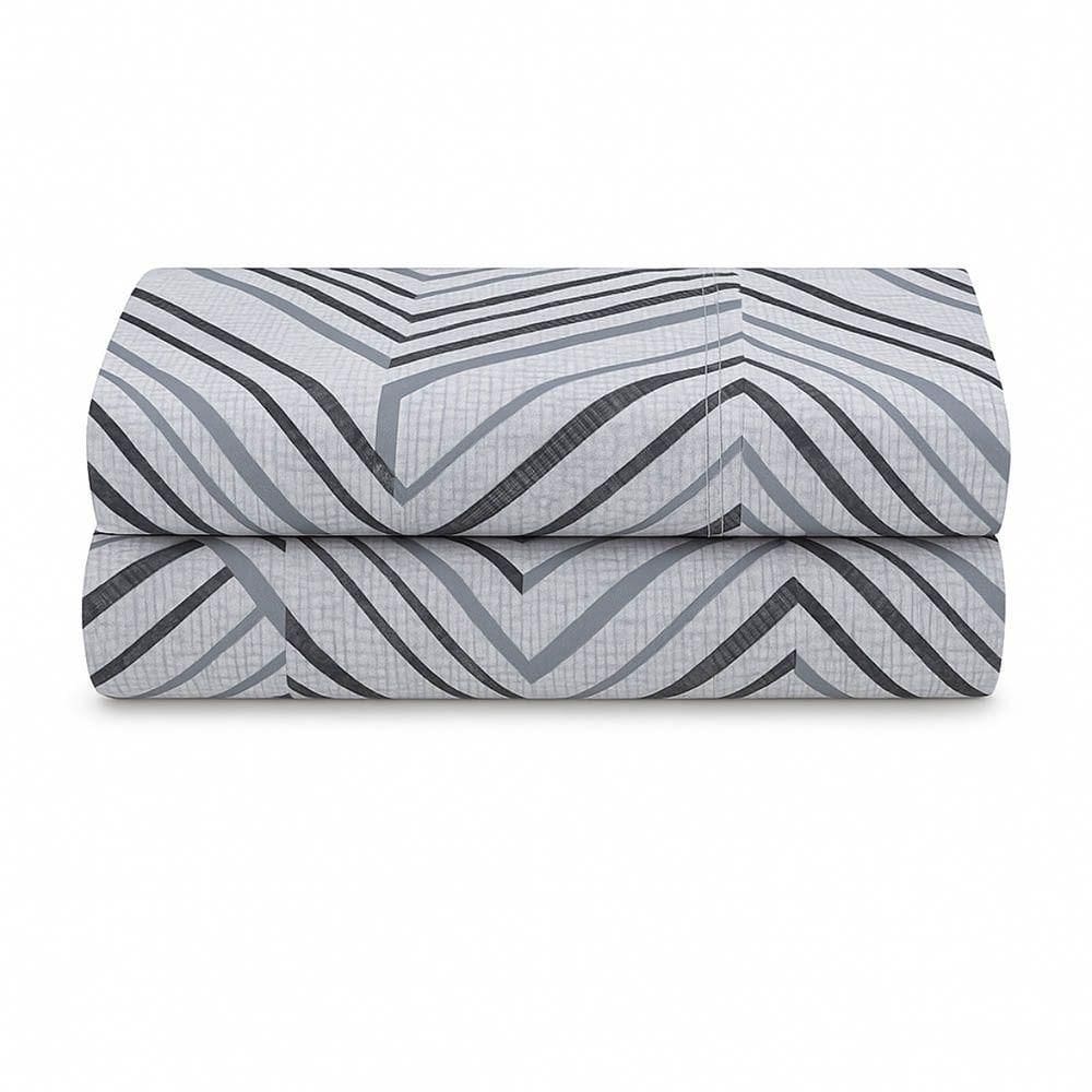 Lençol De Cima Avulso Luar Estampado King 01 Peça Malha 100% Algodão - Cinza Geométrico