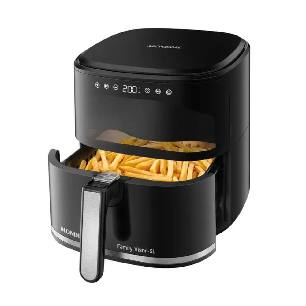 Fritadeira Sem Óleo Mondial Air Fryer Digital 5L Preto 2000W 127V - AF-50-DV