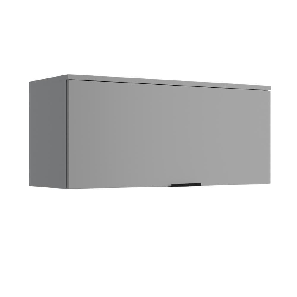 Armário Aéreo De Cozinha Miami 800mm 1 Porta Carraro Cinza Titânio