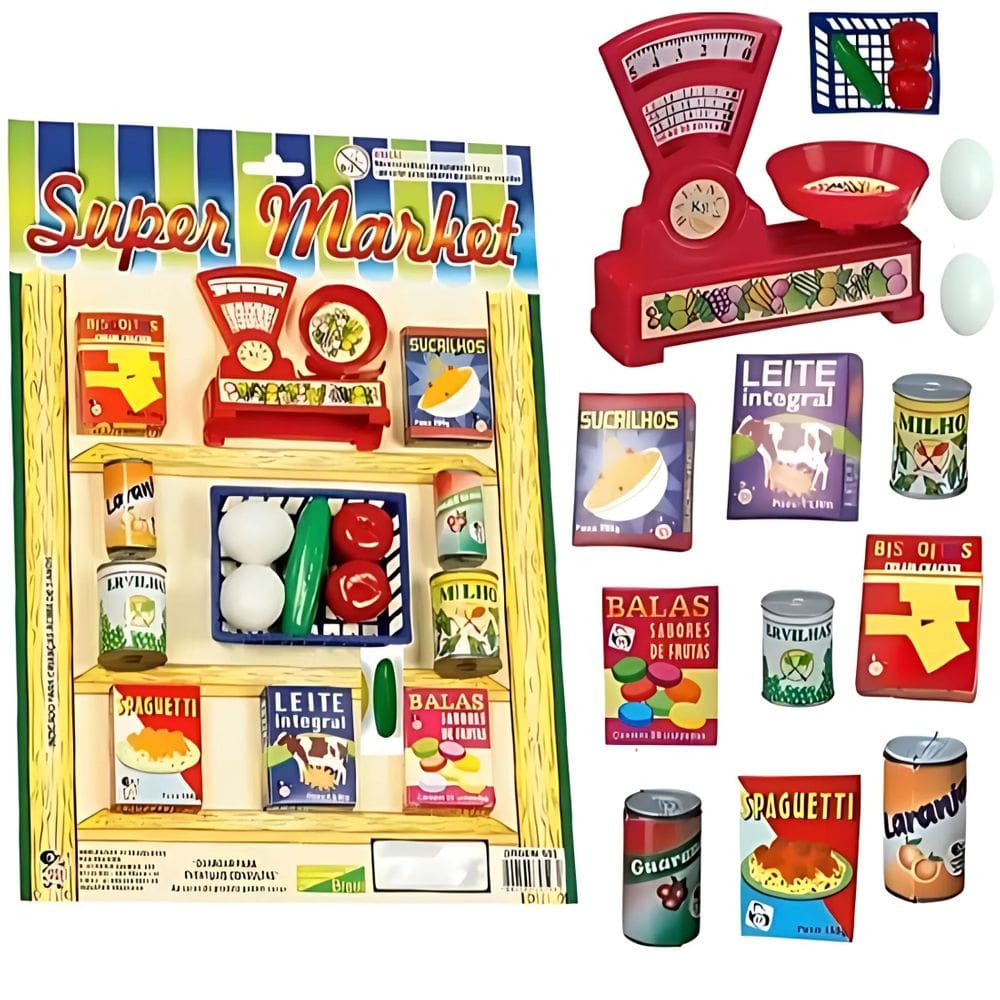 Brinquedo Crianças Mini Supermercado 17 peças
