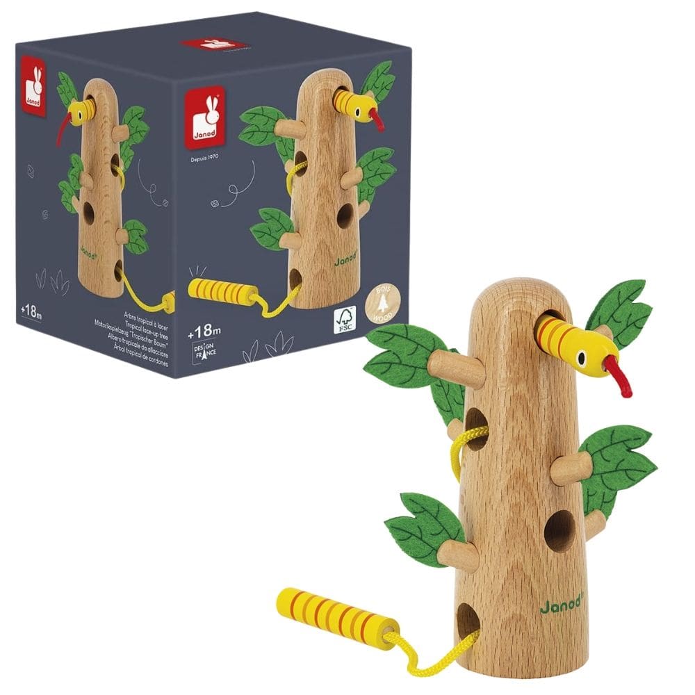 Labirinto Infantil Árvore Tropical Tropik em Madeira Brinquedo Educativo Sensorial - Janod