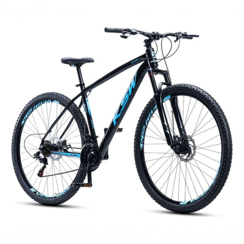 Bicicleta Aro 29 Ksw 21 Vel Shimano Alumínio Freio Disco Xlt100 Mtb Preto/azul 19