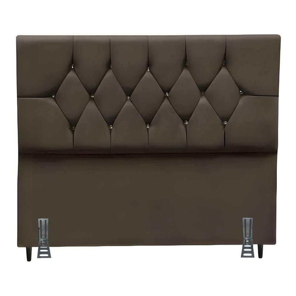 Cabeceira Para Cama Solteiro 90 Cm Celina Com Frame Suede Marrom