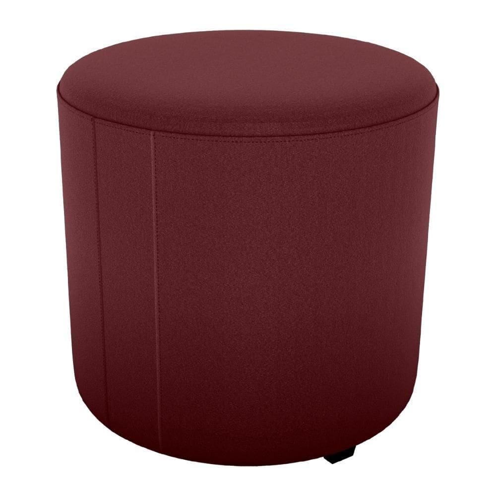 Puff Redondo Decorativo Copenhage 43x43 Cm Veludo Milani Store Vermelho