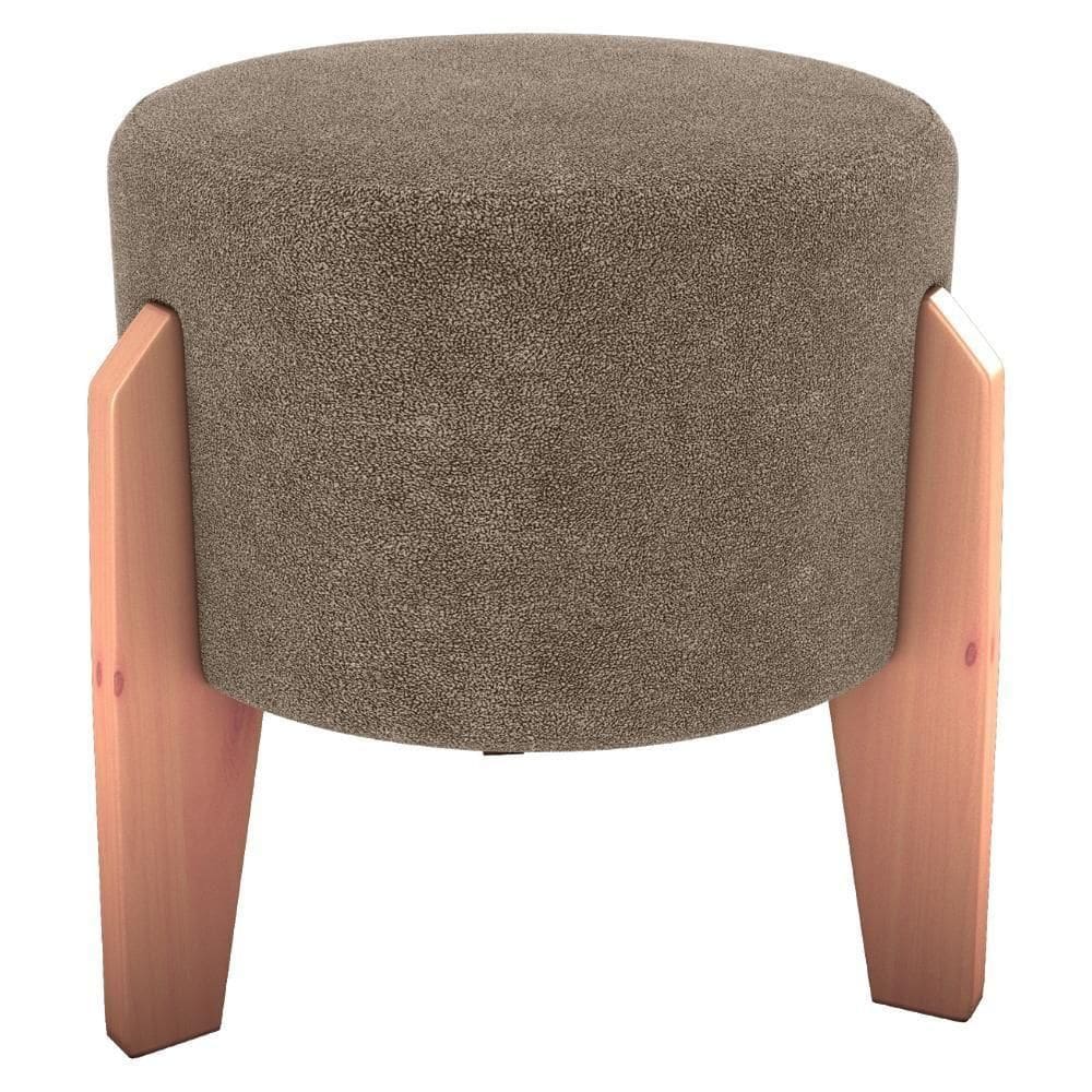 Puff Decorativo Para Sala Luxo 44x44 Cm Boucle F498 Milani Store Marrom