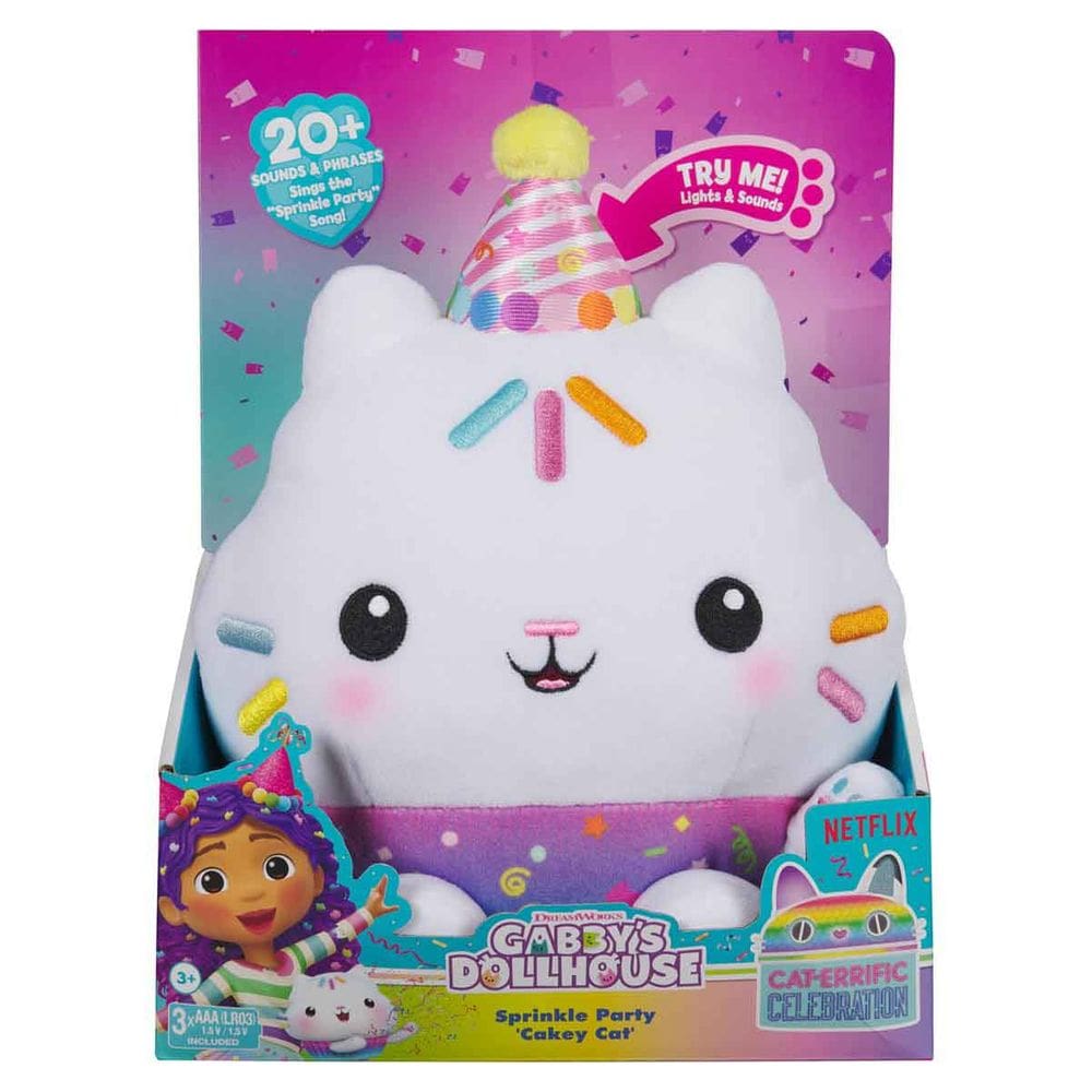 Pelúcia Cakey Cat Com Luz E Som - Gabby`S Dollhouse