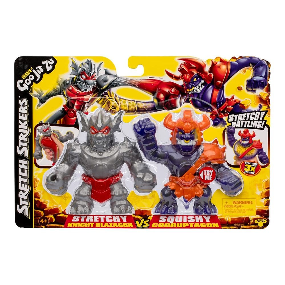 2 Bonecos Elásticos Knight Blazagon E Corruptagon Goo Jit Zu