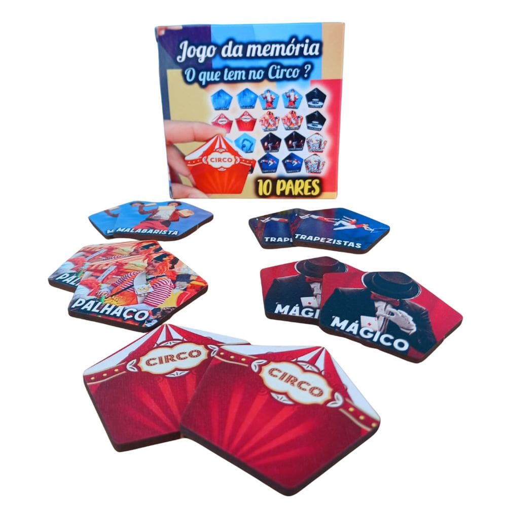 Jogo da Memória Coisas Que Tem No Circo de 10 Pares