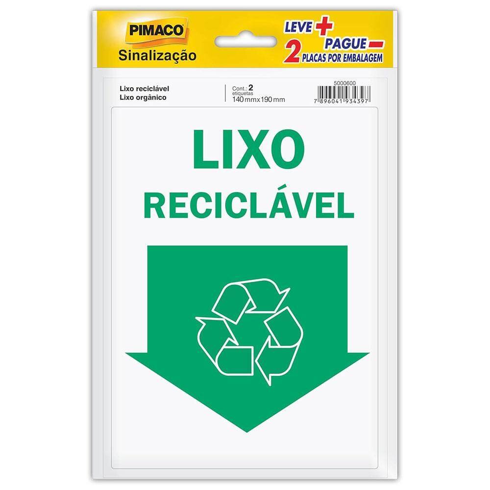 Etiqueta Lixo Reciclável/Lixo Orgânico Pimaco