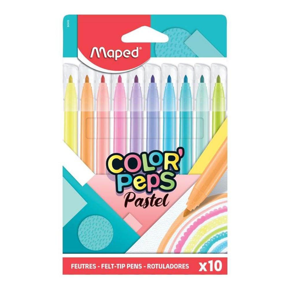 Caneta hidr Color`Peps Pastel c/ 10 cores 845469 Maped
