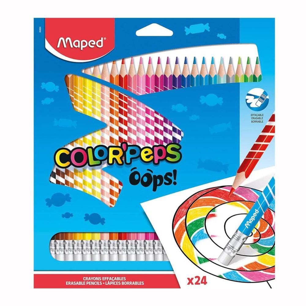 Lápis de cor Color`Peps Oops Apagável 24 cores - Maped