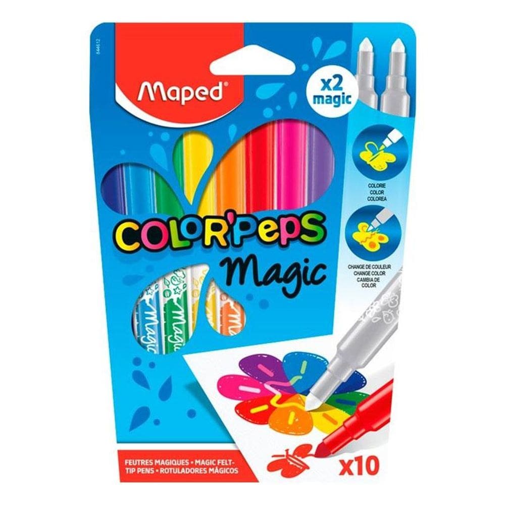 Caneta hidr Color`Peps Magic c/ 8 cores e 2 844612 Maped