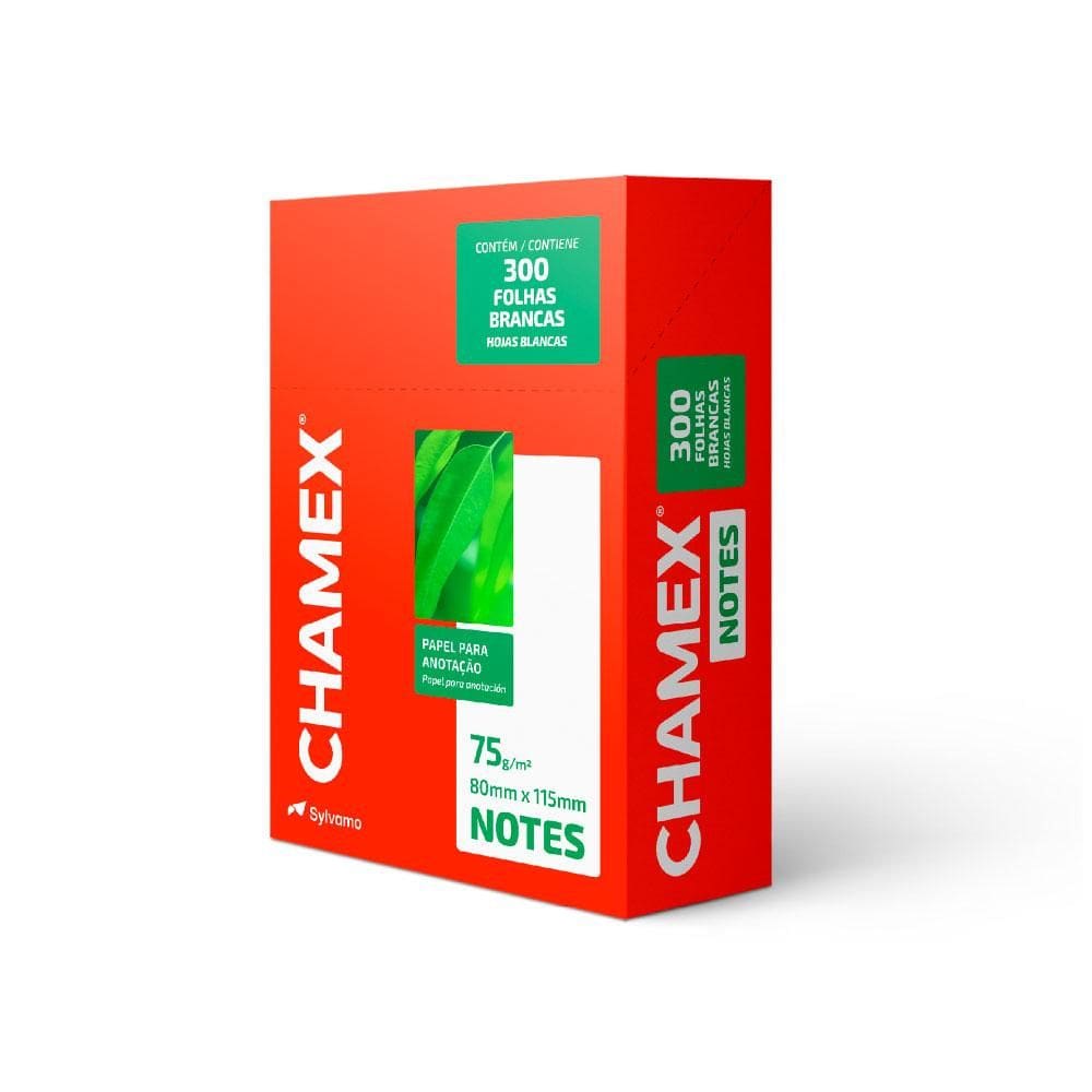 Bloco de anotações s/ pauta Notes 80mmx115mm 300fls Chamex