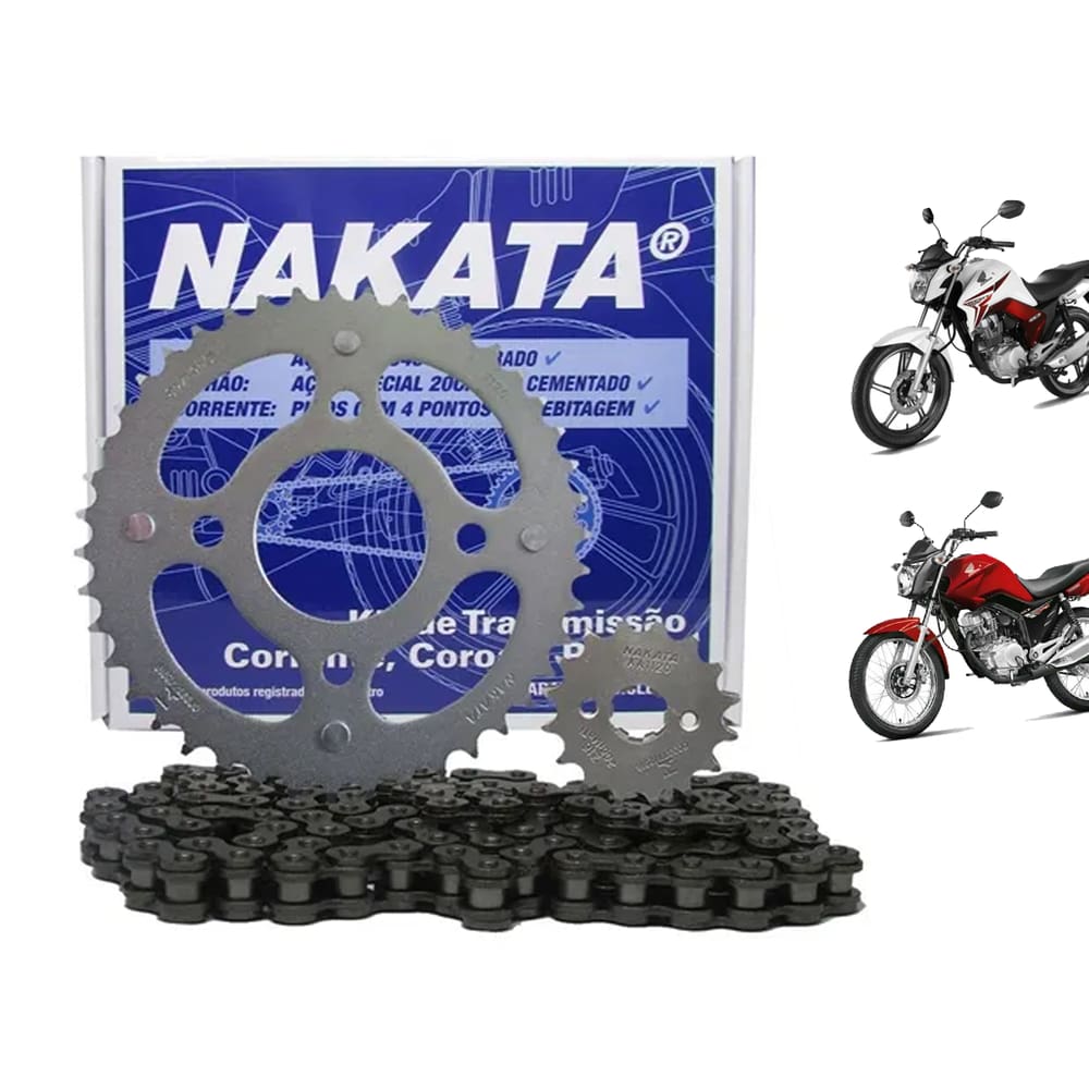 Kit transmissão CG Fan 150 2004 à 2016 Com Retentor Nakata