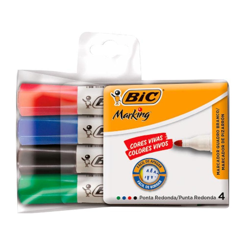 Pincel para quadro branco Marking com 4 cores 891683 Bic