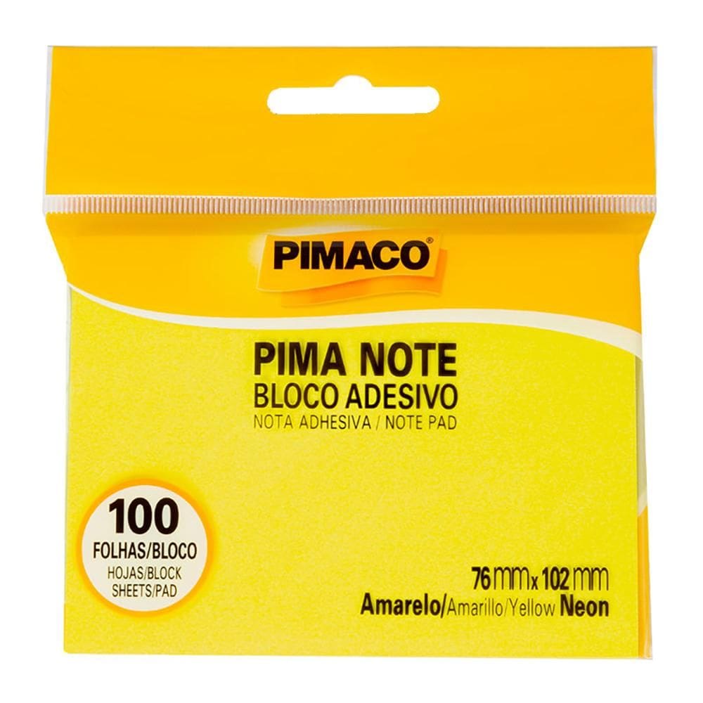 Adesivo Amarelo Neon 76x102mm 100 fls 970825 Pimaco