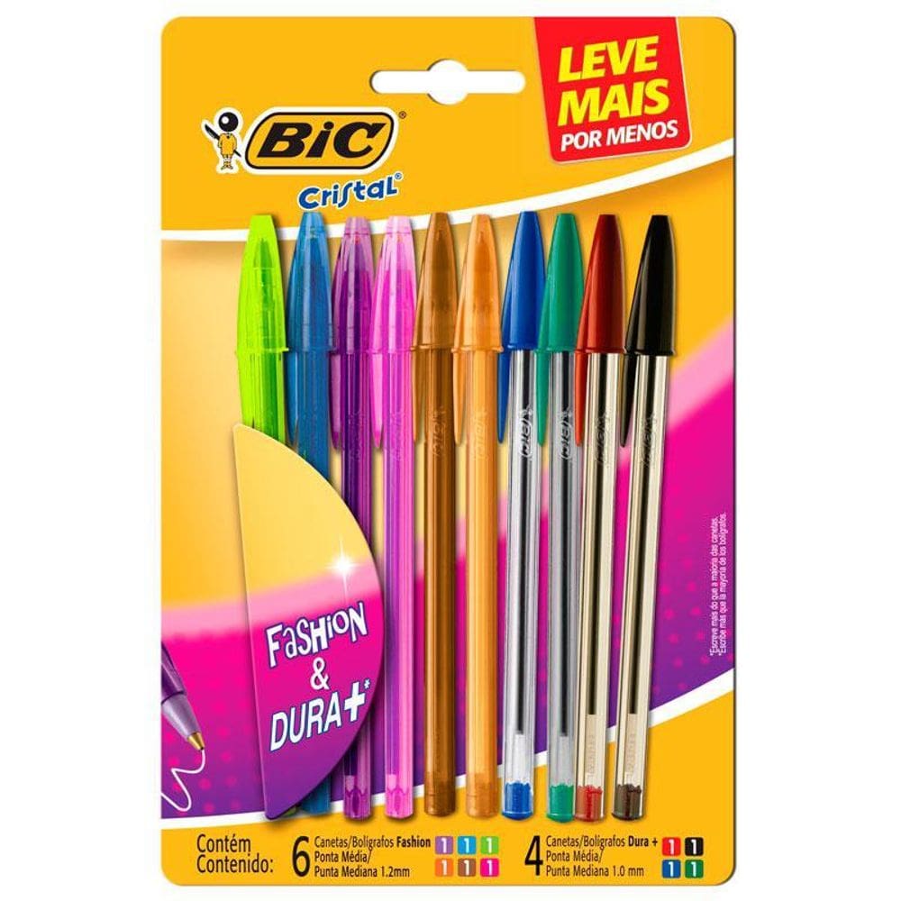 Caneta esferográfica Cristal Fashion 10und 930813 Bic