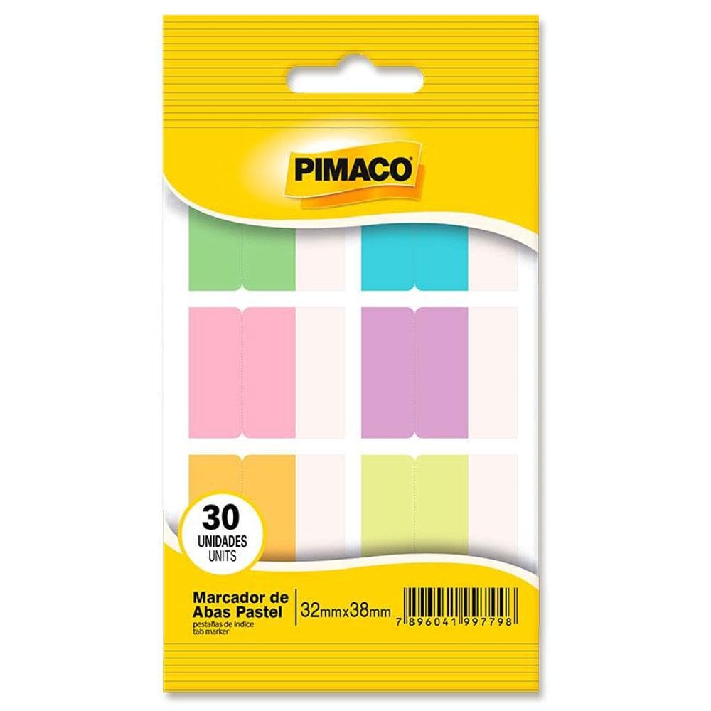 Marcador de páginas abas pastel c/ 30 unidades Pimaco