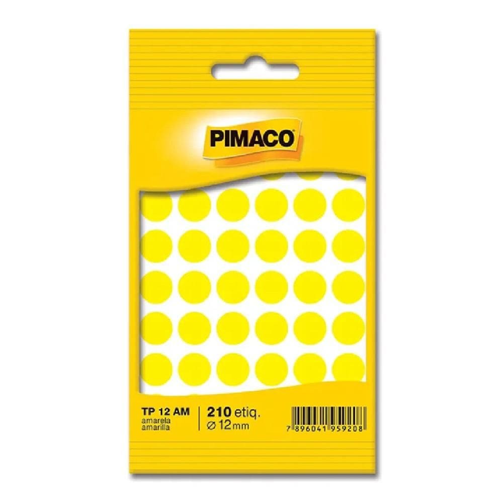 Etiqueta adesiva TP12 amarelo Pimaco
