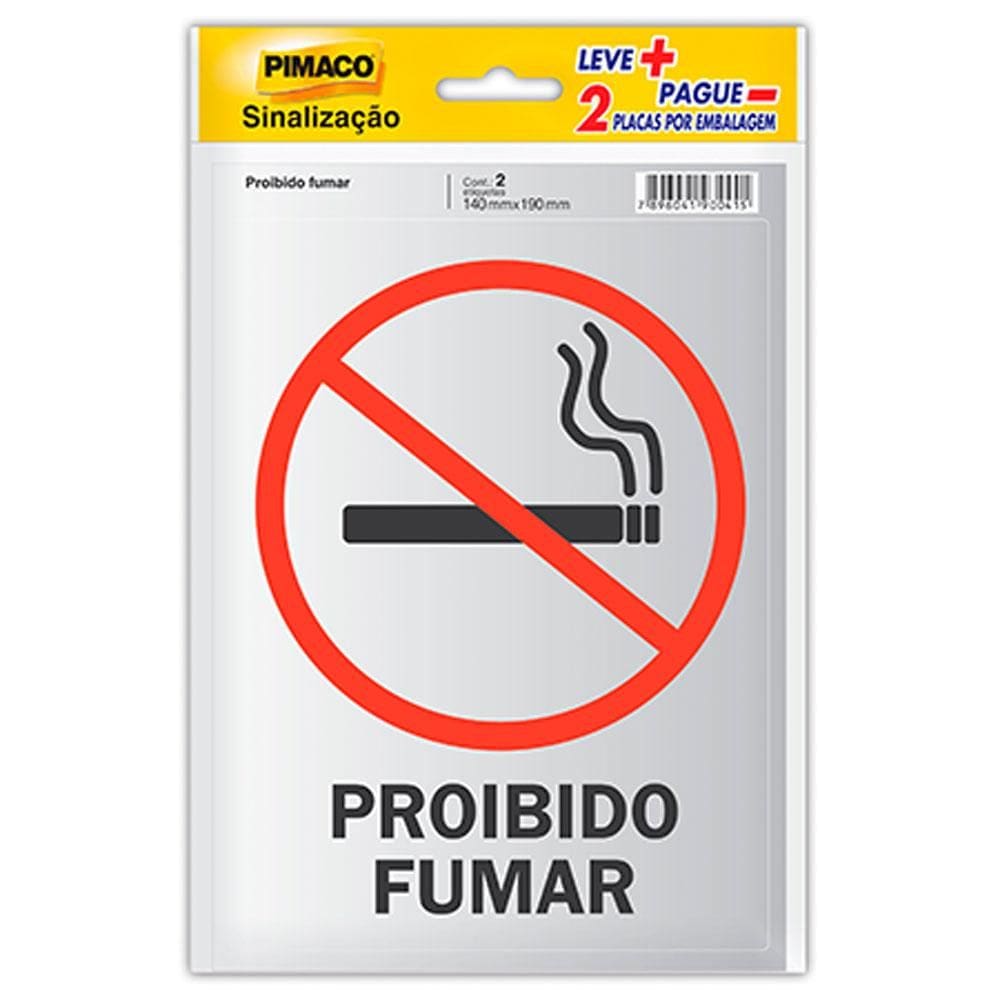 Etiqueta Proibido Fumar Pimaco