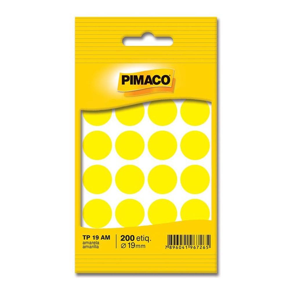 Etiqueta adesiva TP19 amarelo Pimaco