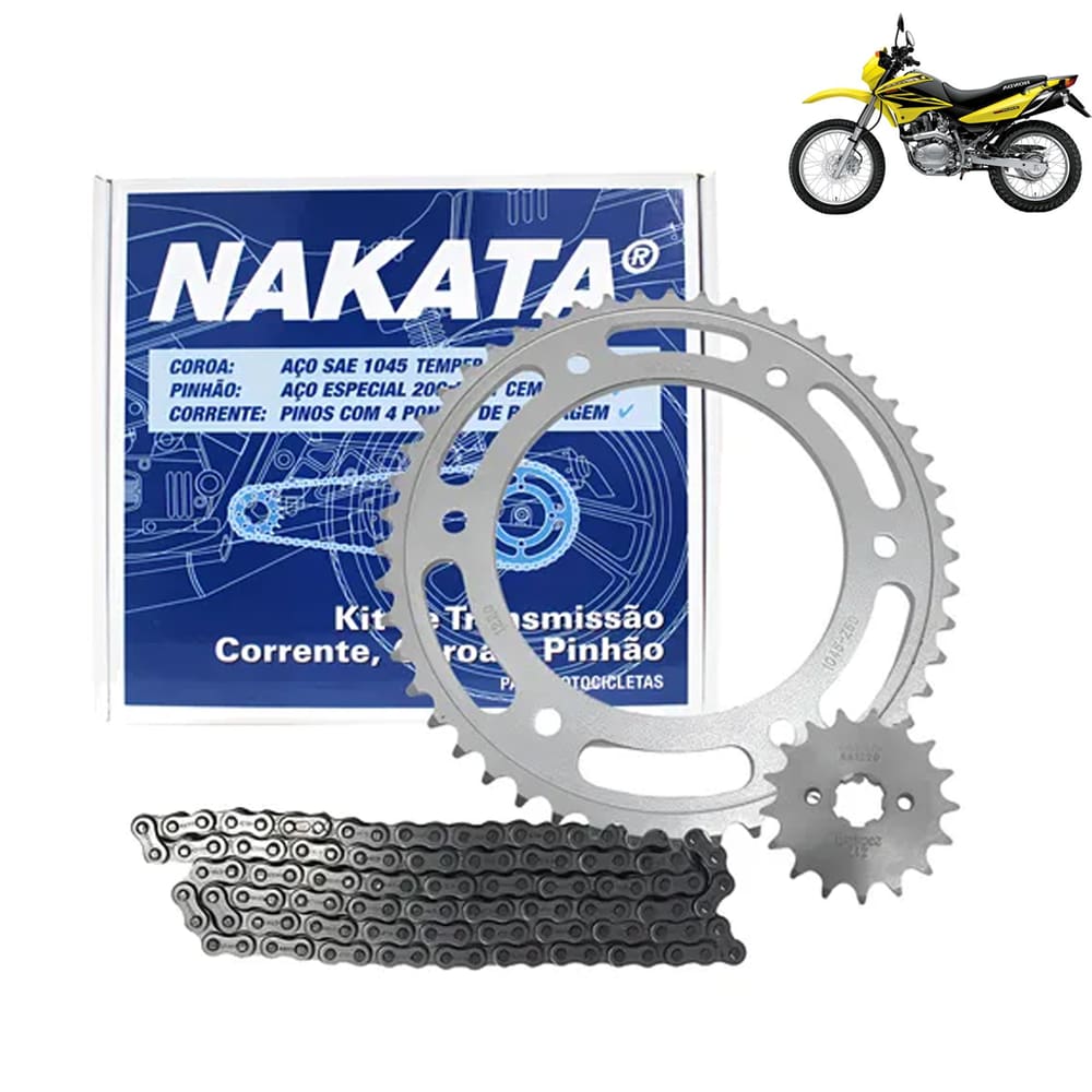 Kit Transmissão Nxr Bros 150 2005 à 2008 Com Retentor Nakata