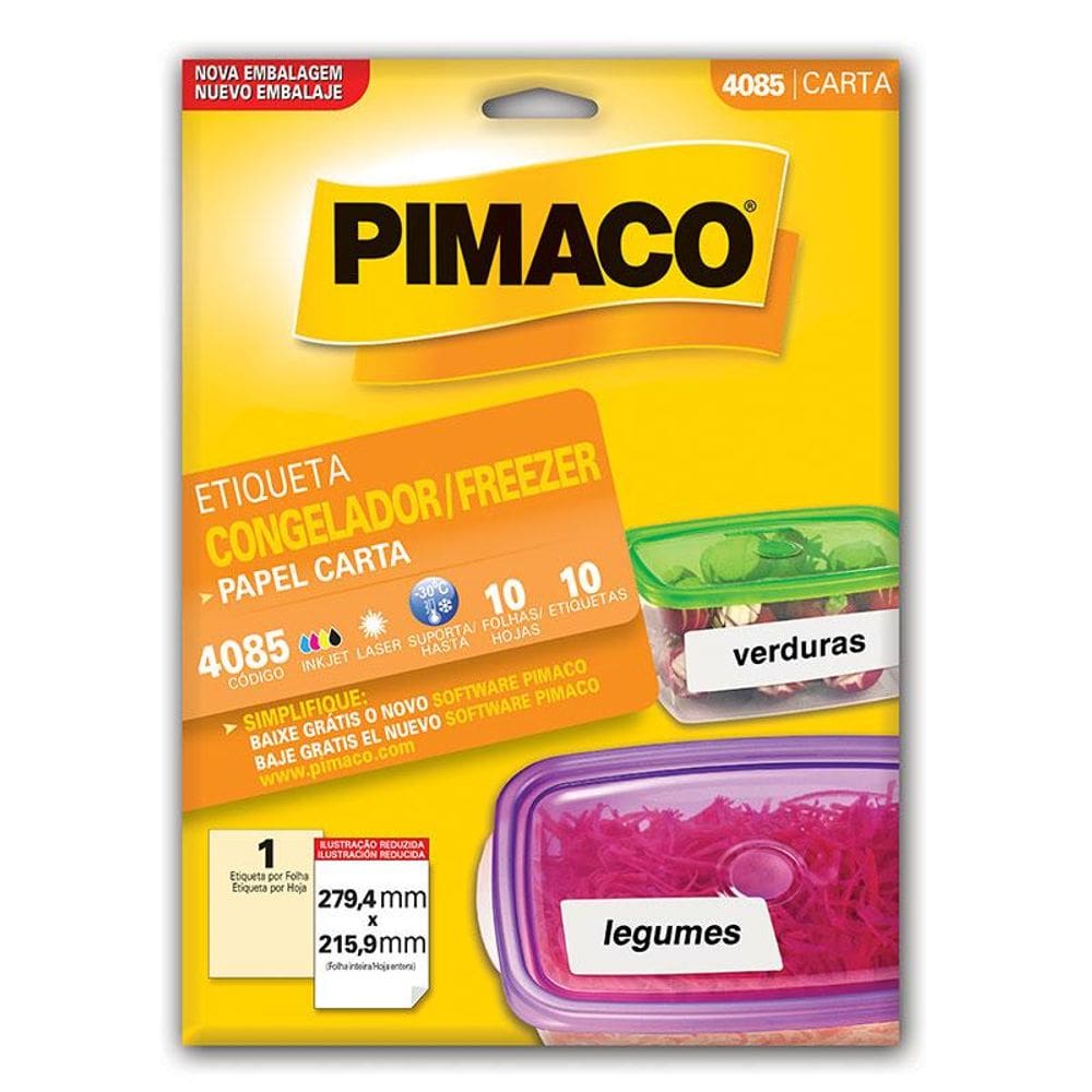Etiqueta p/ congelador e freezer 4085 com10 fls Pimaco