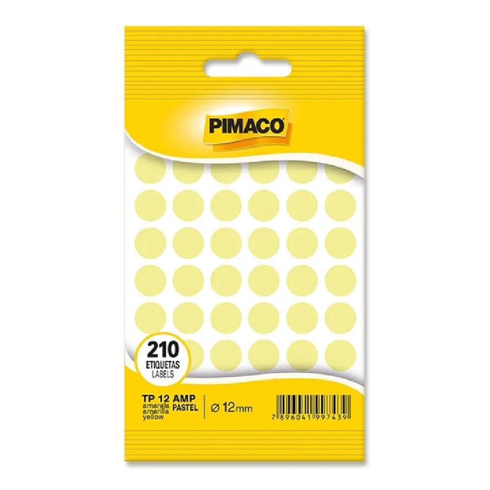 Etiqueta adesiva TP12 amarelo pastel Pimaco