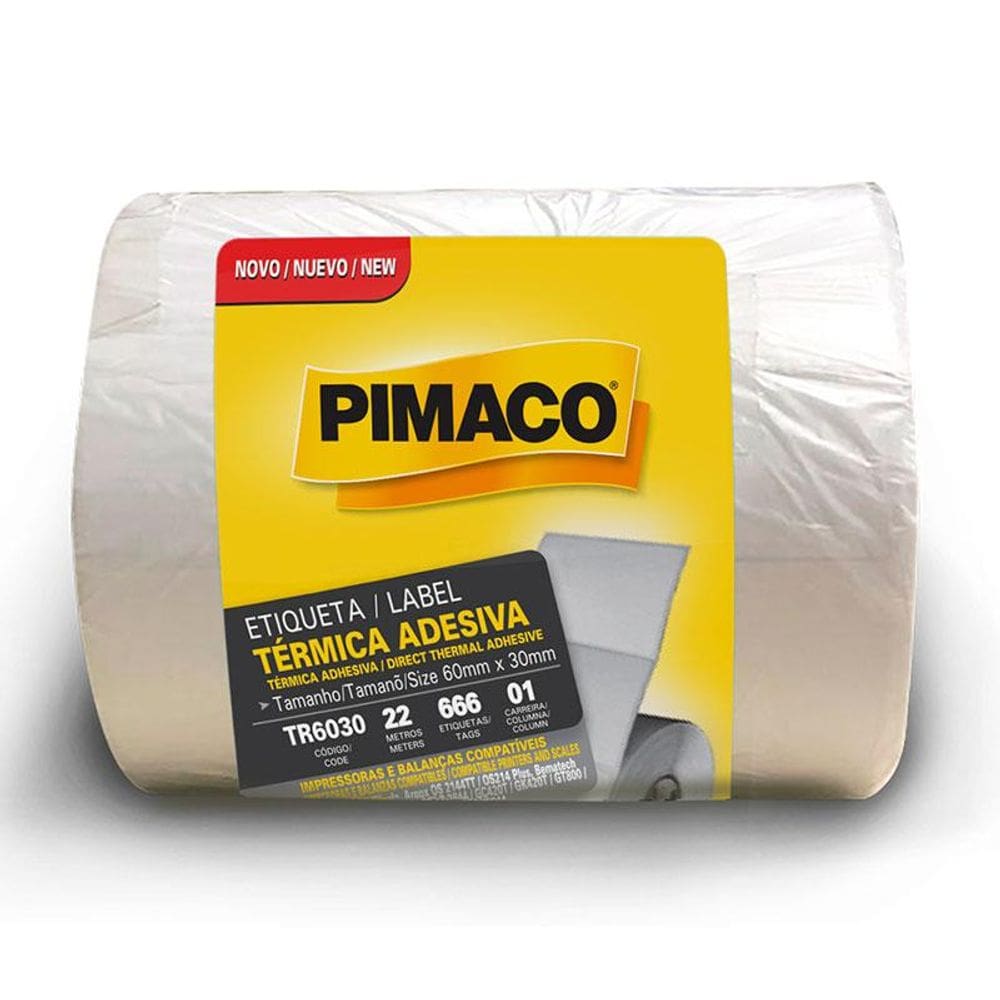 Etiqueta adesiva térmica TR6030 c/ 666 unid Pimaco