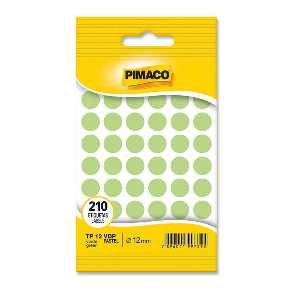 Etiqueta adesiva TP12 verde pastel Pimaco