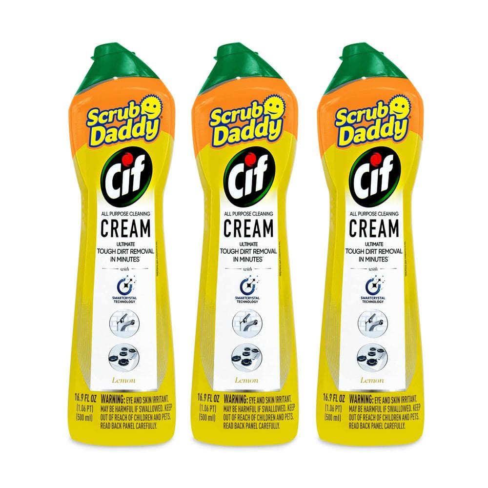 Cleaner Scrub Daddy Cif Cream All Purpose Limão, 500 ml, pacote com 3 unidades