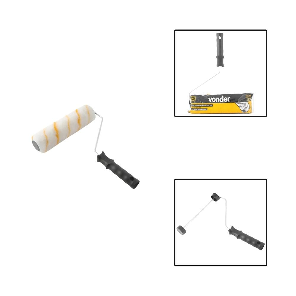 Rolo Lã Antirrespingo Econômico Com Suporte 23cm