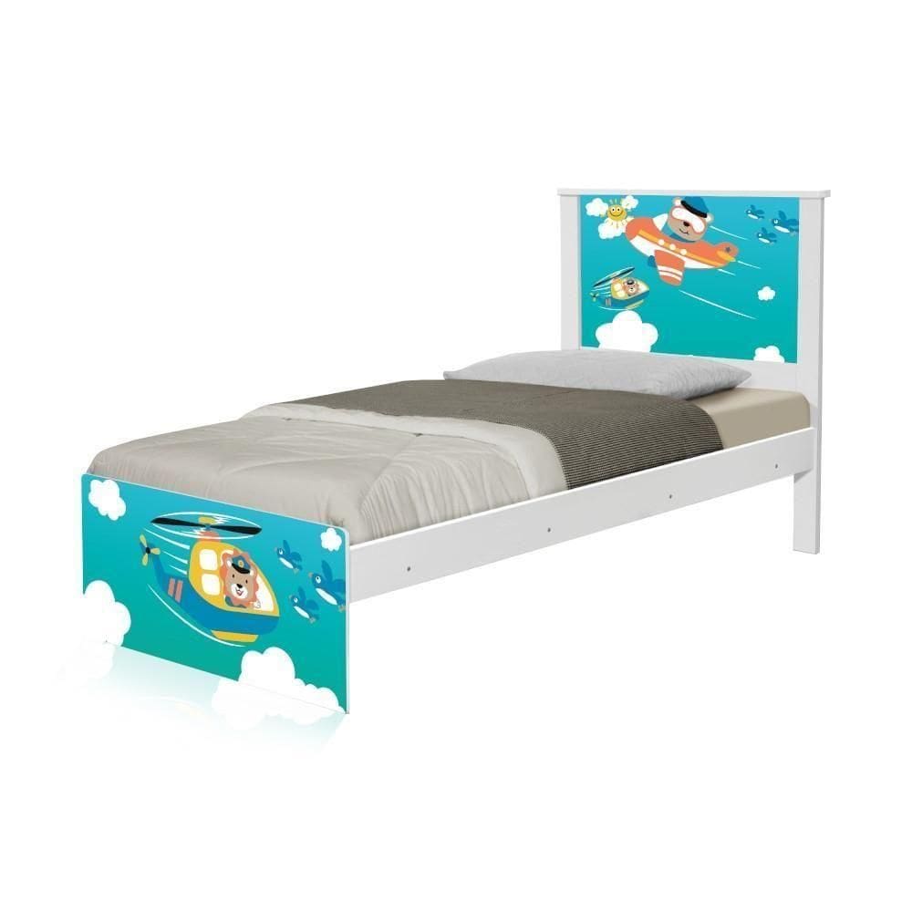 Cama Solteiro Adesivada Patrulha Animal Com Colchão