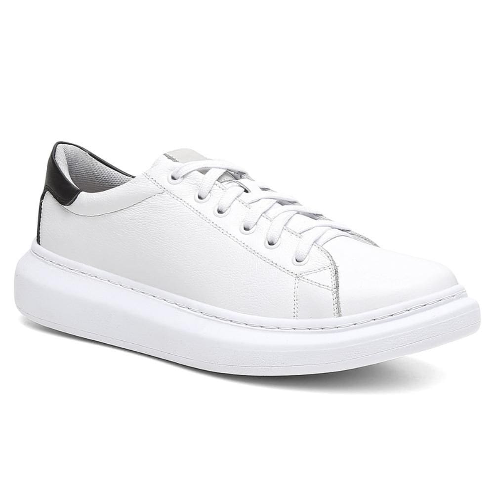 Tênis Casual Masculino Couro Solado Plataforma