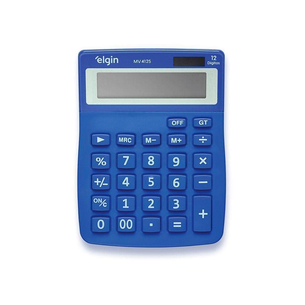 Calculadora De Mesa 4125 Azul 12 Dígitos Função Correção GPM Erase