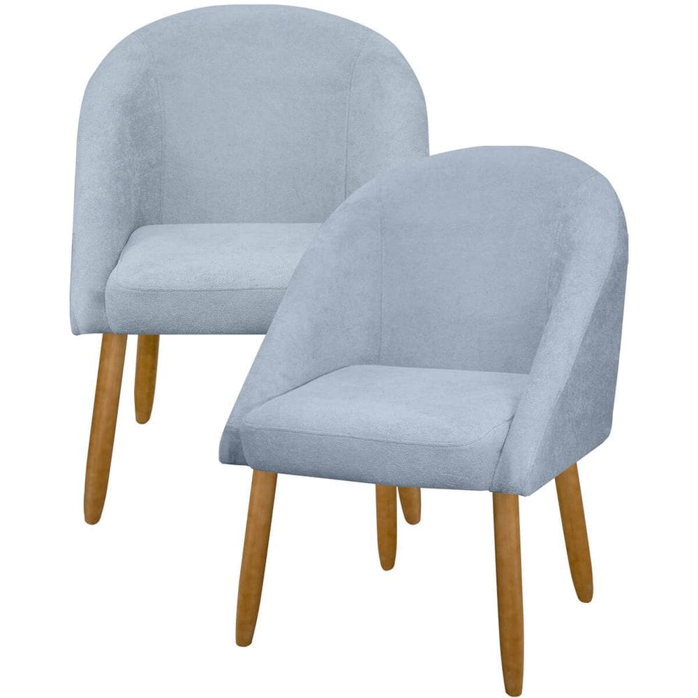 Kit 2 Banqueta Poltrona Lua Bouclê Ideal Para Sala Penteadeira Ou Salão