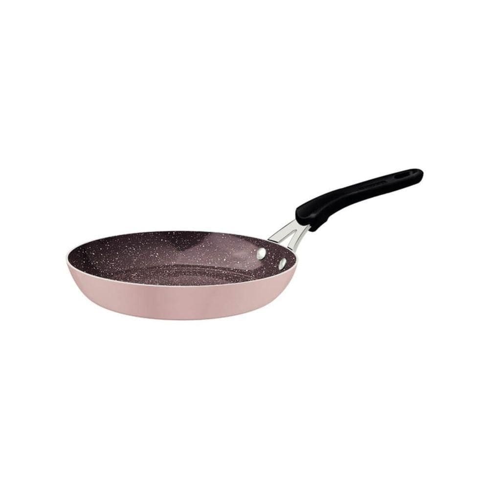 Frigideira Tramontina Tunis Em Alumínio Com Revestimento Externo Rosa Trufado 24cm