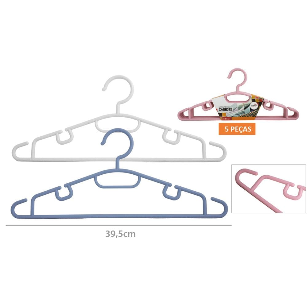 Cabides de Plastico Azul Casita Kit 50 Unidades Grosso