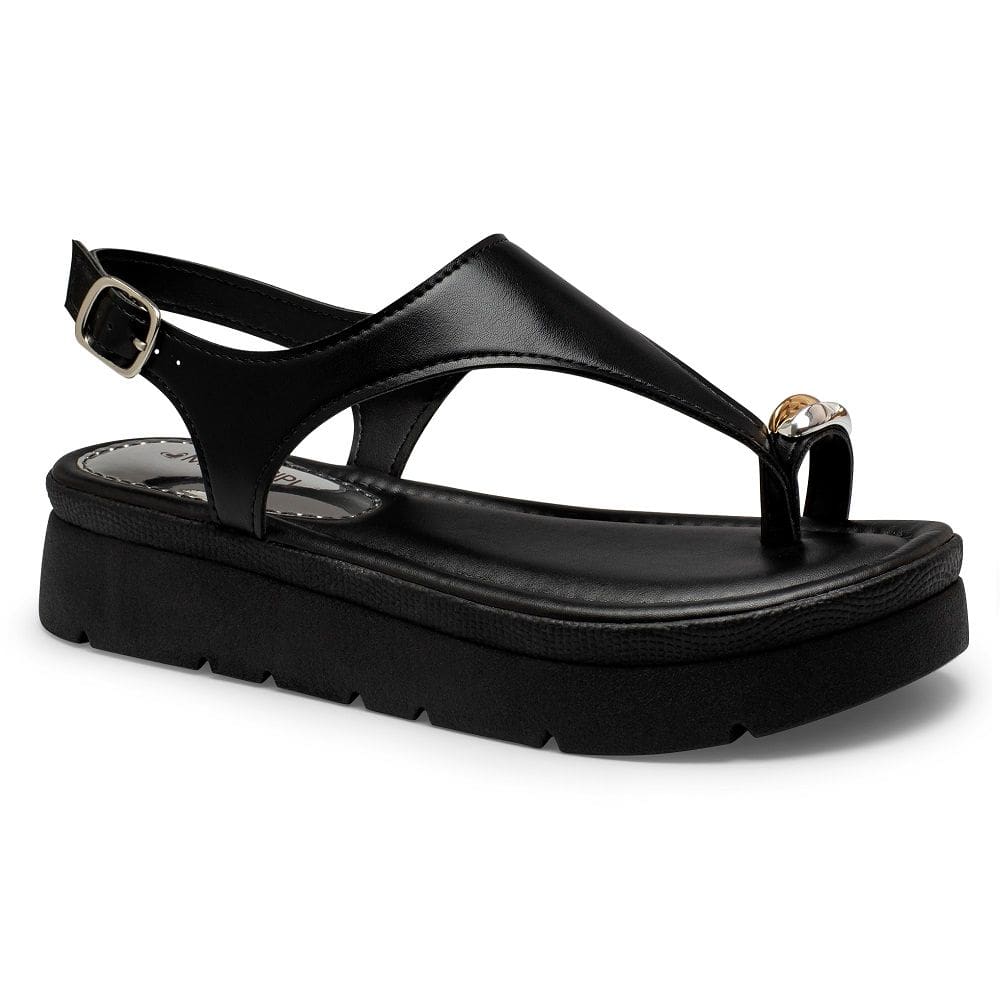 Sandália Flatform Mississipi MF483 Feminina - Preta